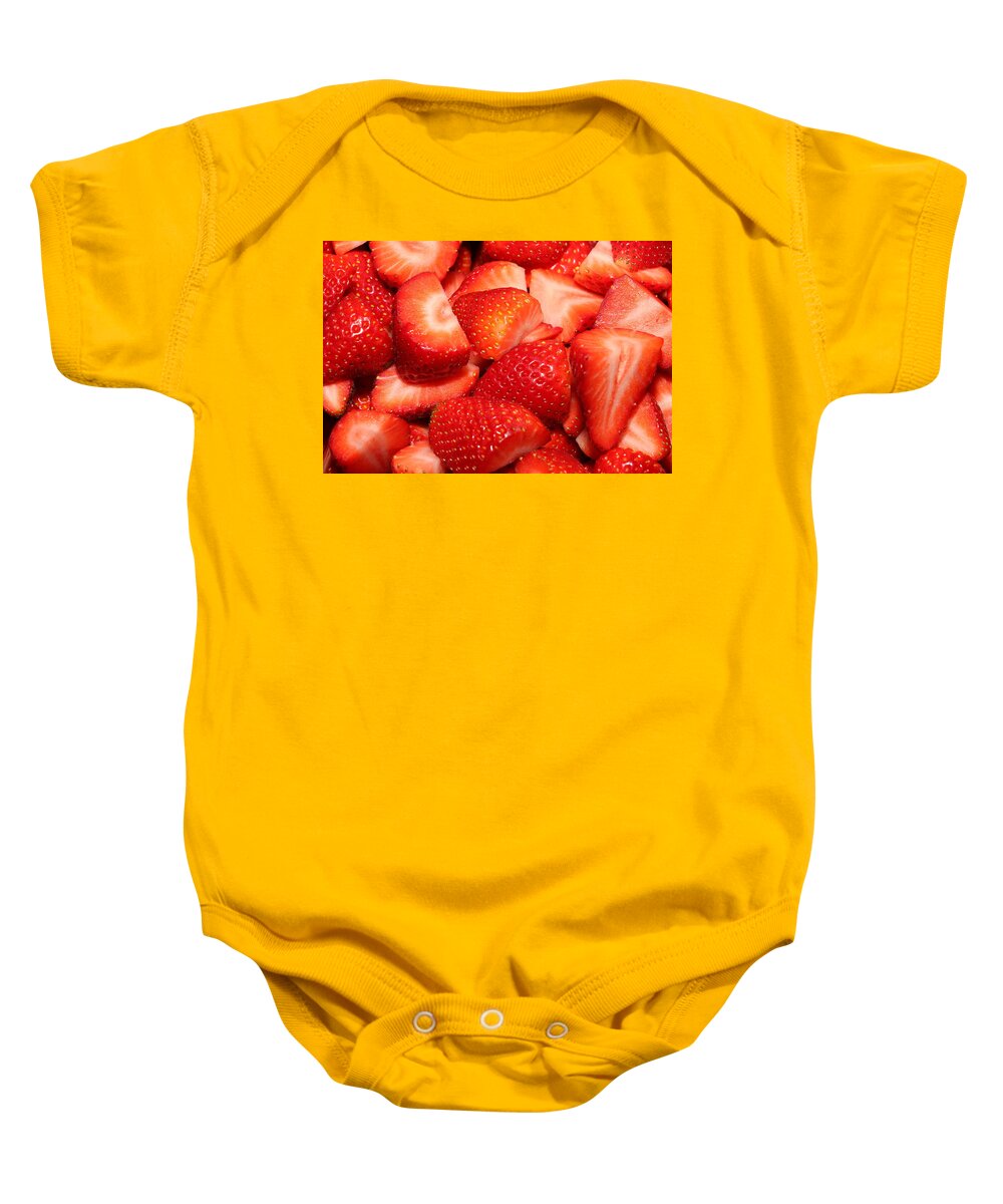 Food Baby Onesie featuring the photograph Strawberries 32 by Michael Fryd