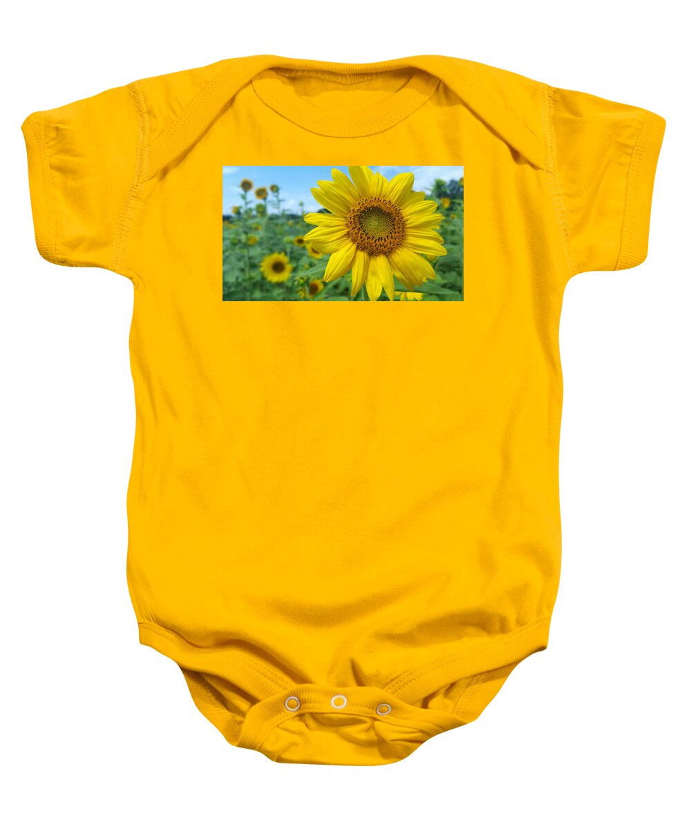 Sunflower Baby Onesie featuring the photograph Sunflower 4 by Stacy Abbott