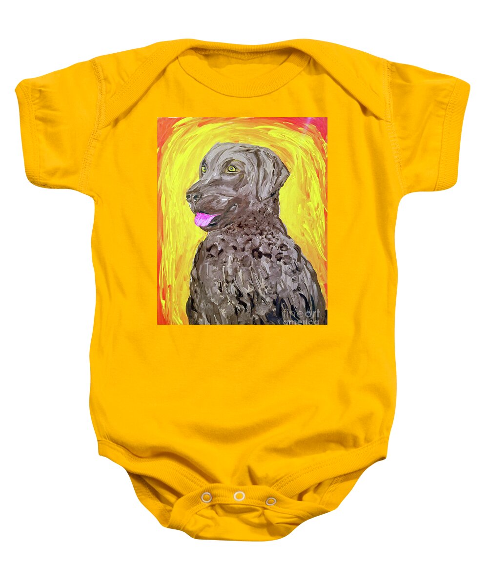 Dog Baby Onesie featuring the painting Susquehanna Date With Paint Mar 19 by Ania M Milo
