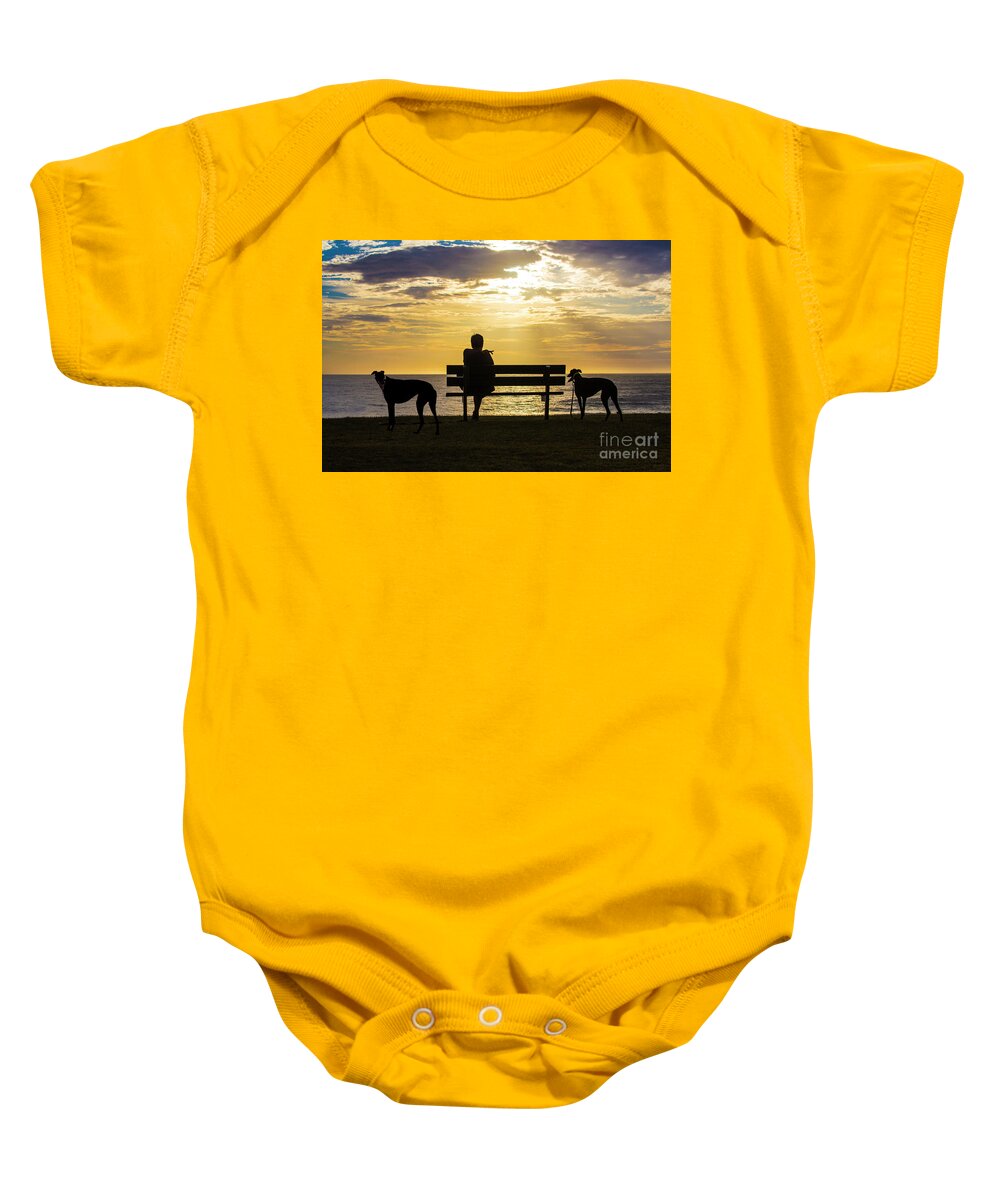 Dogs Baby Onesie featuring the photograph The early morning walk by Sheila Smart Fine Art Photography