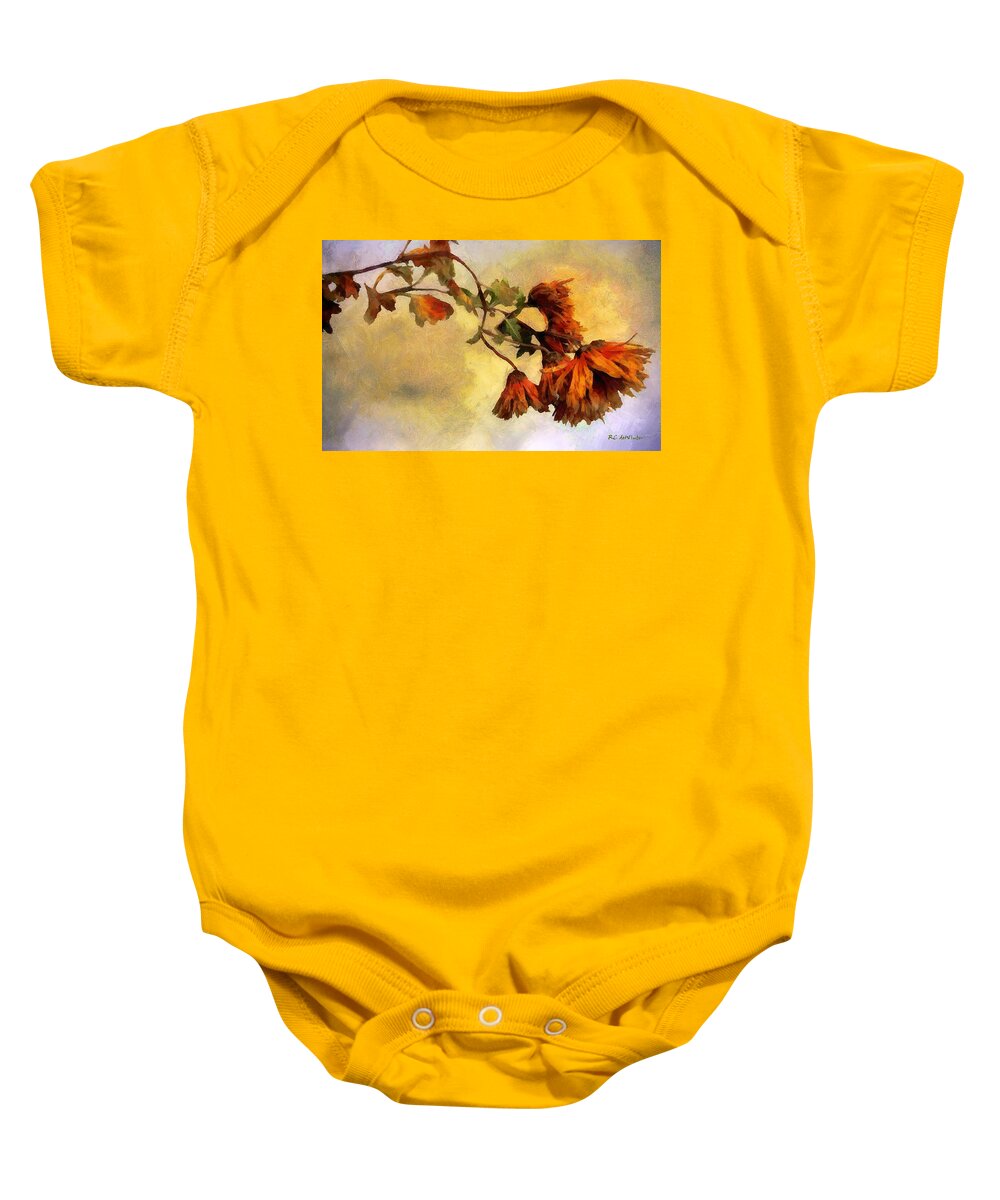 Chrysanthemums Baby Onesie featuring the painting The End of the Season by RC DeWinter