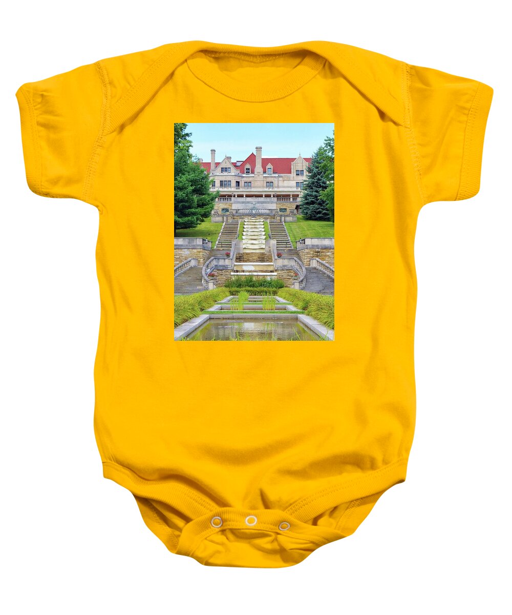 Mount Assisi Friary Baby Onesie featuring the photograph The Mansion on the Hill by Jean Goodwin Brooks