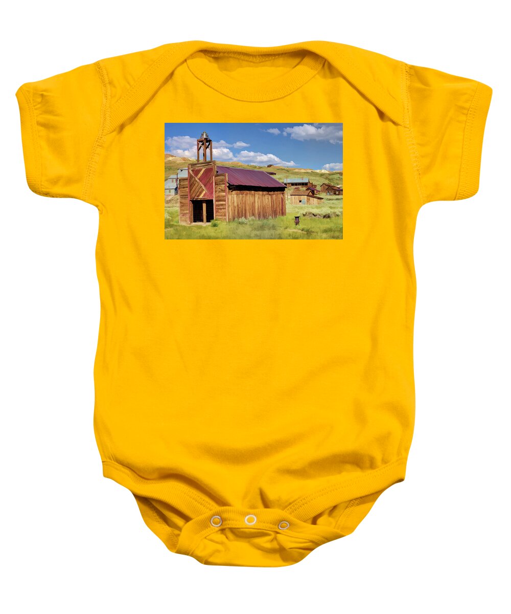 Bodie Baby Onesie featuring the photograph The Firehouse by Ricky Barnard