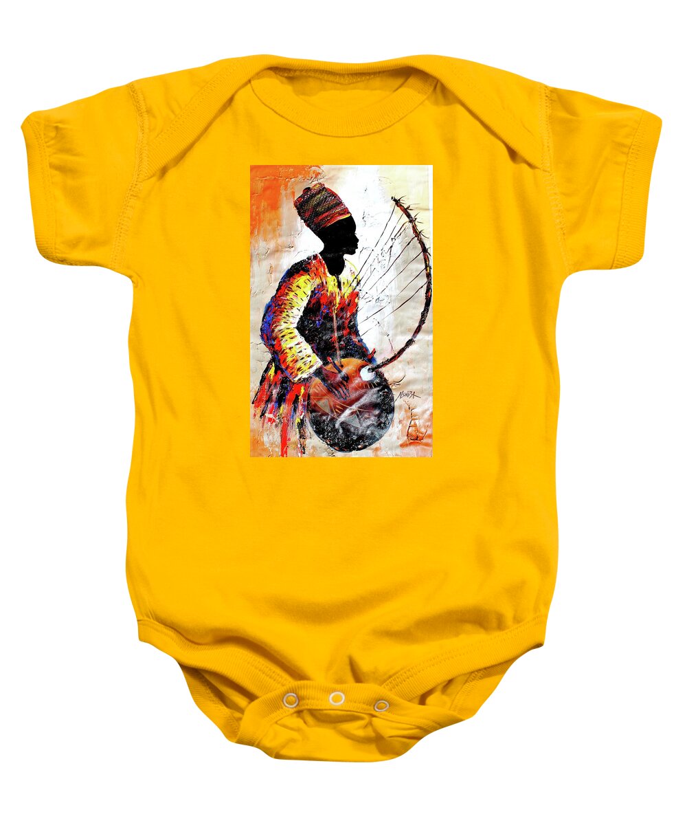 Africa Baby Onesie featuring the painting The Koral by Daniel Akortia