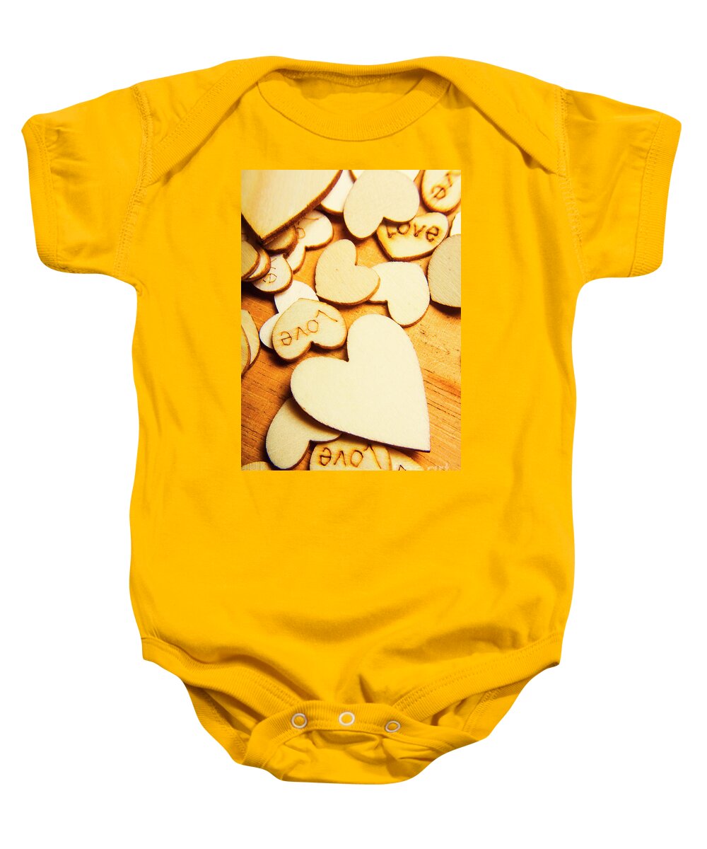 Heart Shape Baby Onesie featuring the photograph The love heart scatter by Jorgo Photography
