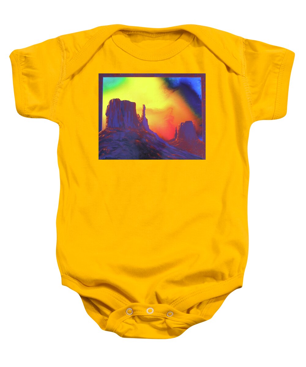 Arizona Baby Onesie featuring the painting The Mittens , Psalm 19 by Alan Johnson