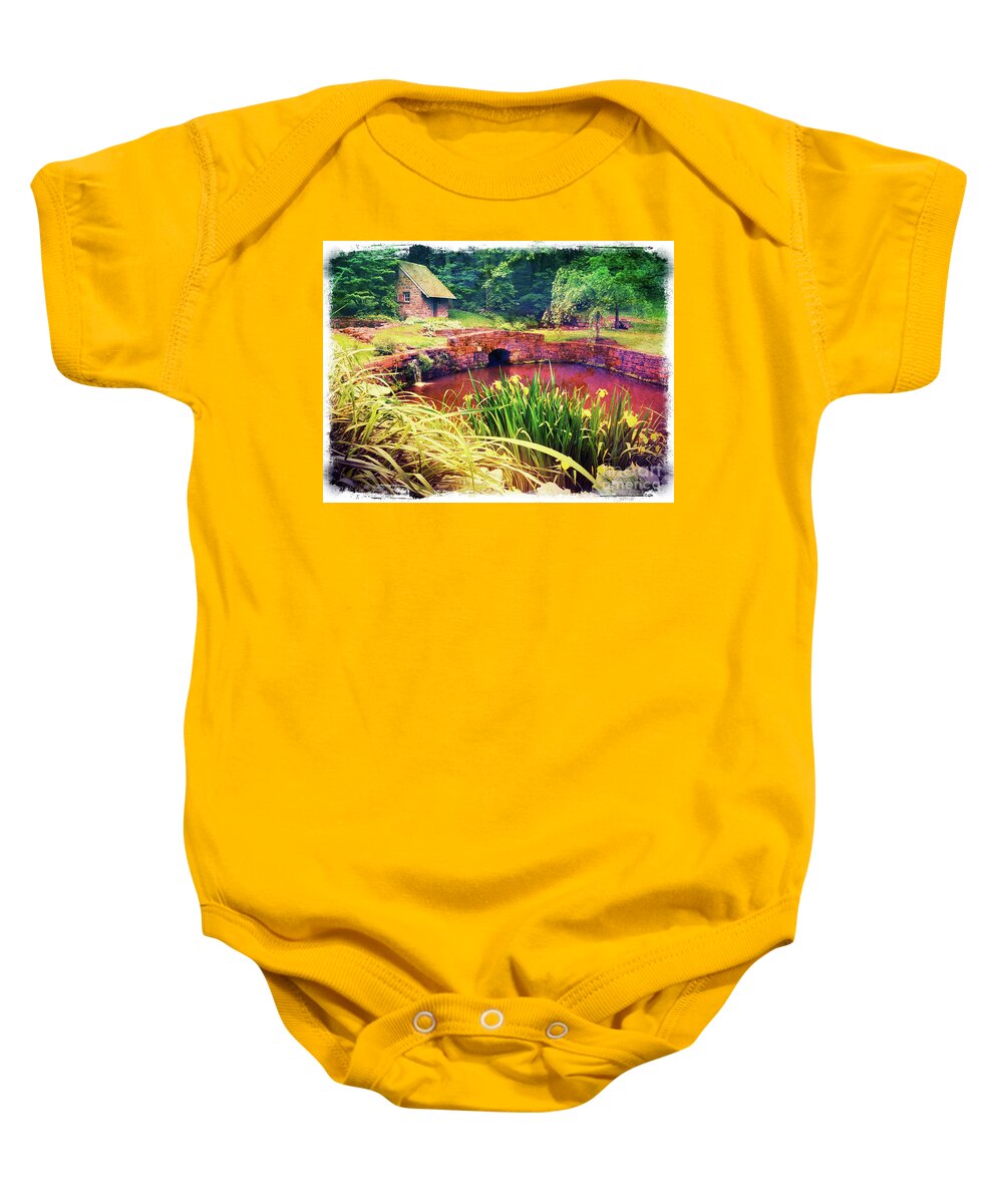 Springhouse Baby Onesie featuring the photograph The Springhouse by Kevyn Bashore