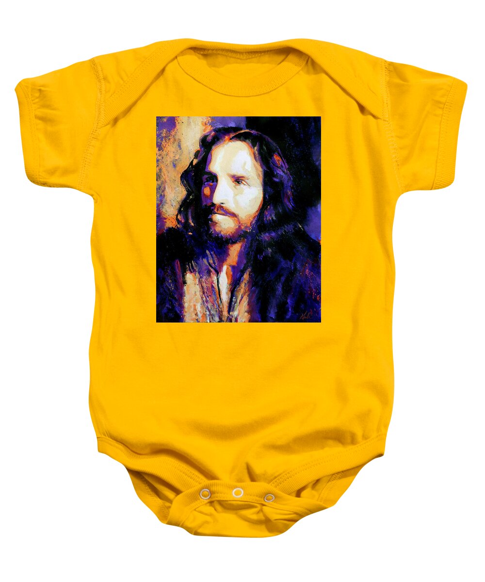 Jesus Christ Baby Onesie featuring the painting The Way by Steve Gamba