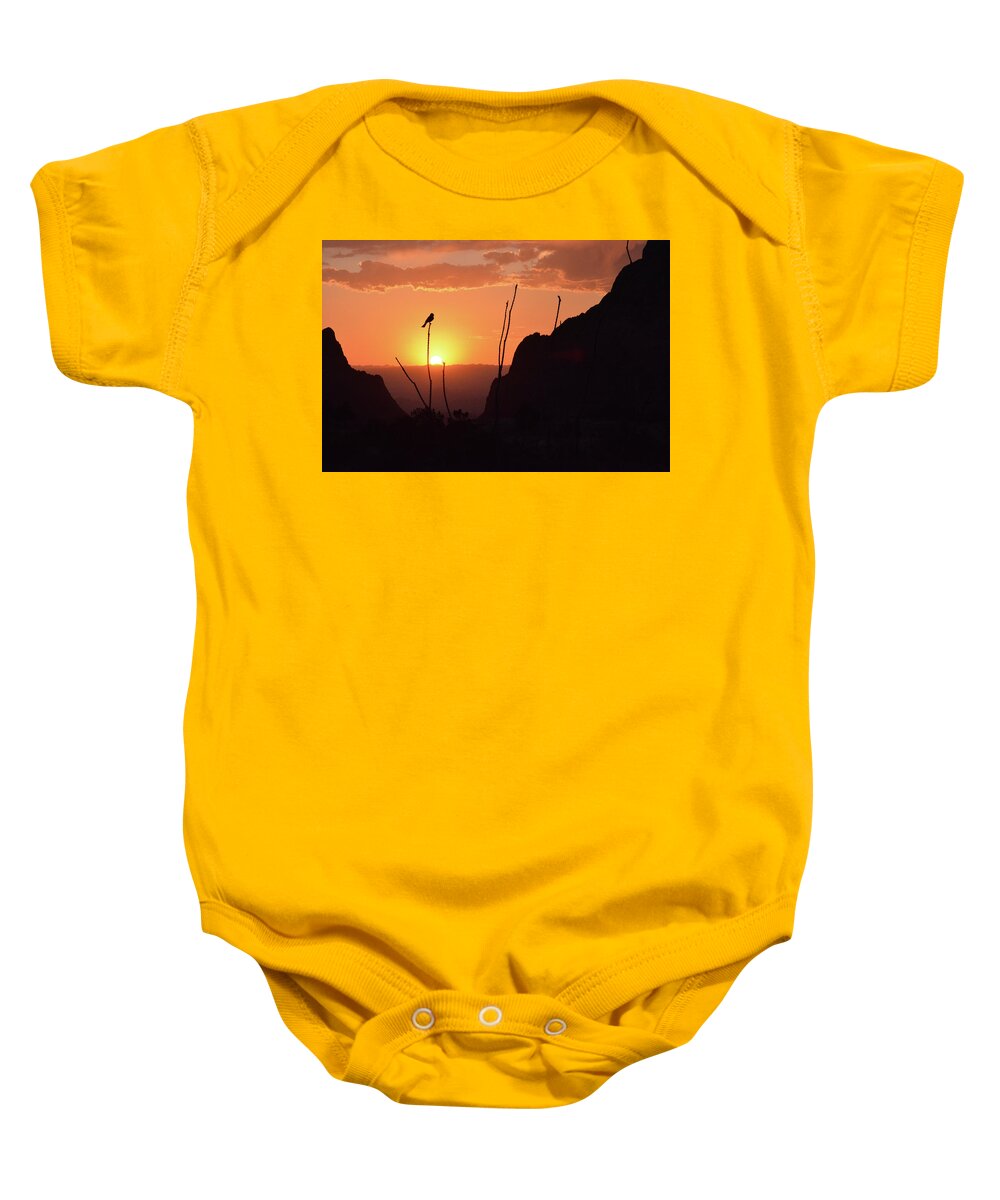 Sunset Baby Onesie featuring the photograph The Window by Alan Lenk