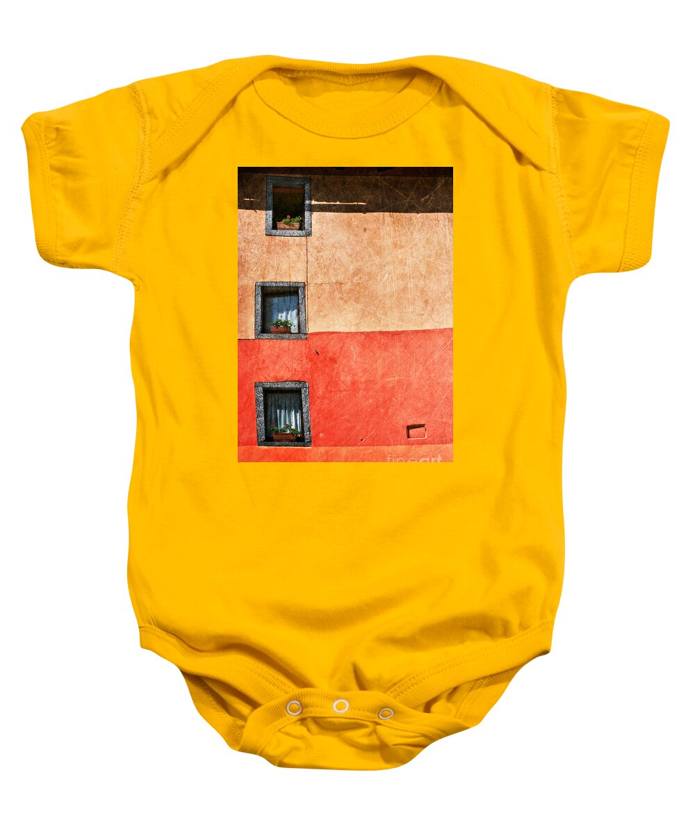 Windows Baby Onesie featuring the photograph Three vertical windows by Silvia Ganora