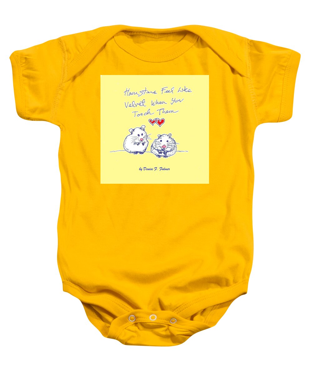 Animals Baby Onesie featuring the drawing Title page for hamster book by Denise F Fulmer