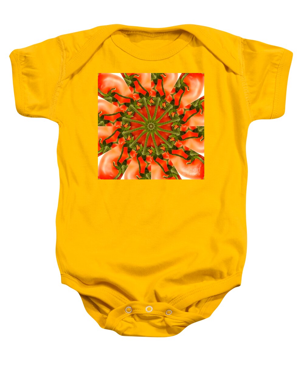 Tomato Baby Onesie featuring the photograph Tomato Kaleidoscope by Rolf Bertram