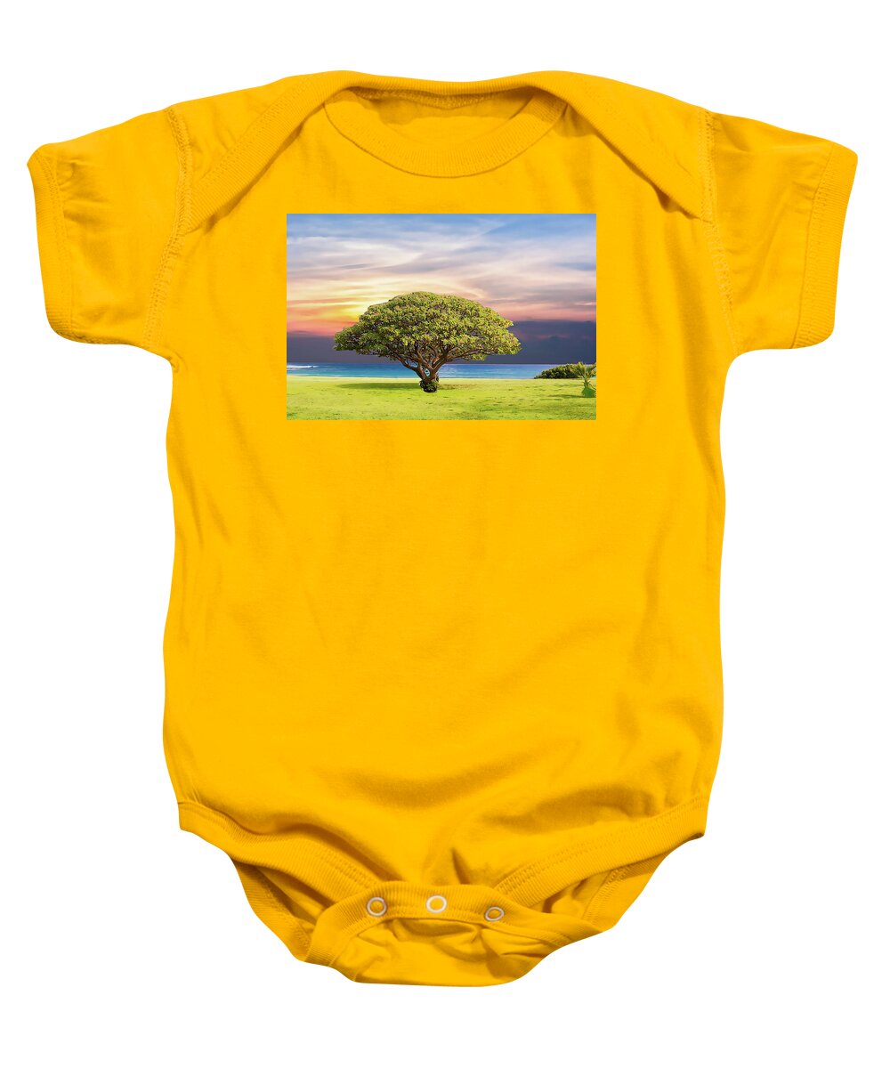 Tree Of Life Baby Onesie featuring the painting Tree of Life by Harry Warrick