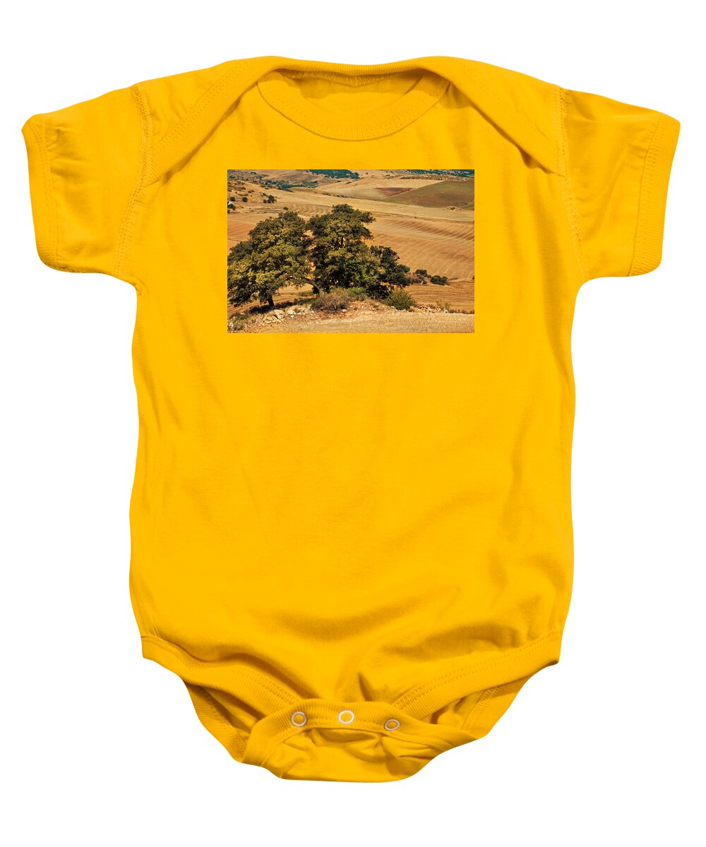 Jenny Rainbow Fine Art Photography Baby Onesie featuring the photograph Trees in the Fields. Andalusia by Jenny Rainbow