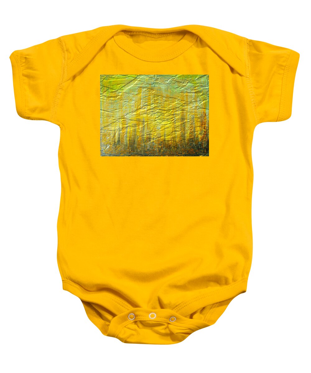 Acryl Painting Artwork Baby Onesie featuring the painting W8 - good morning city by KUNST MIT HERZ Art with heart