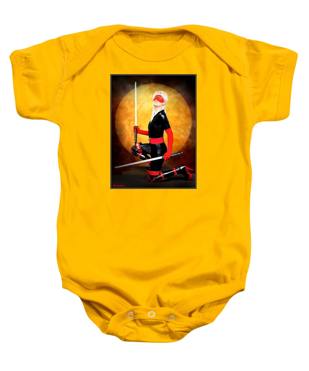 Fantasy Baby Onesie featuring the painting Under A Blood Moon by Jon Volden