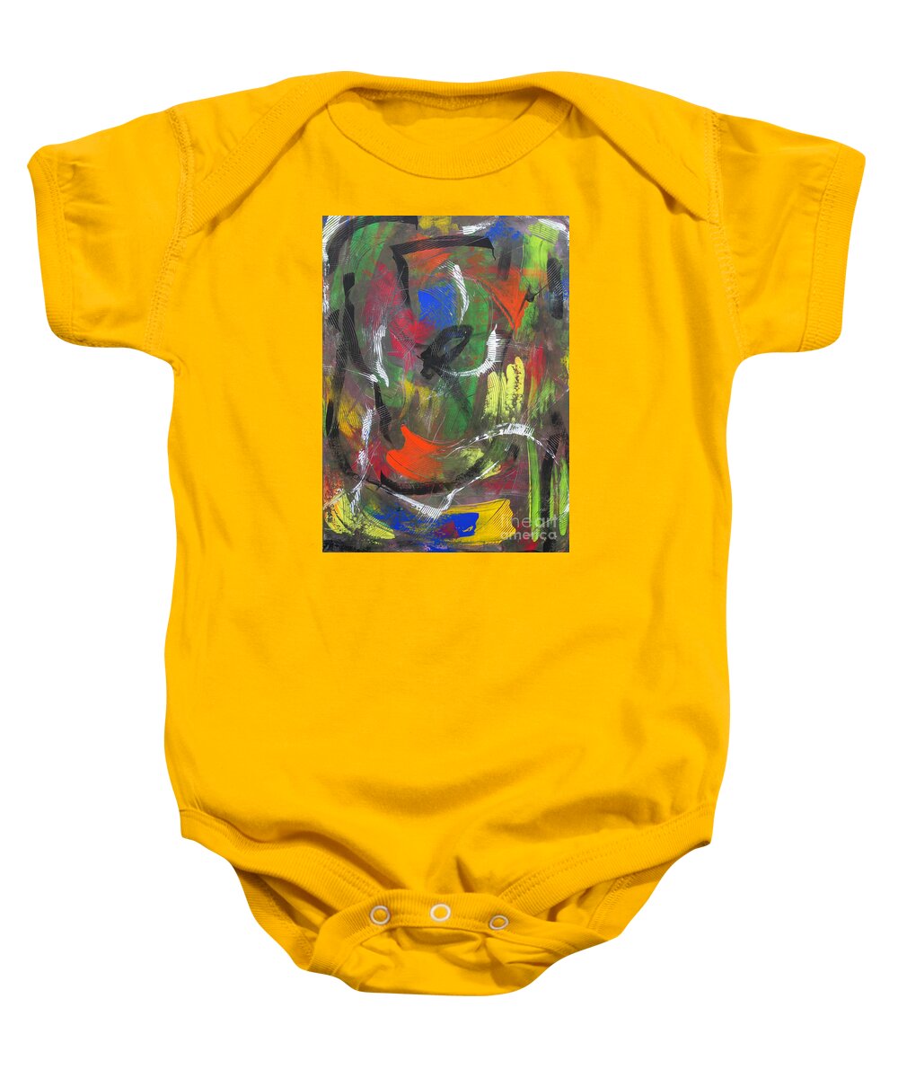 Julius Has Always Been Drawn To Baby Onesie featuring the painting Voidal Extraction by Julius Hannah