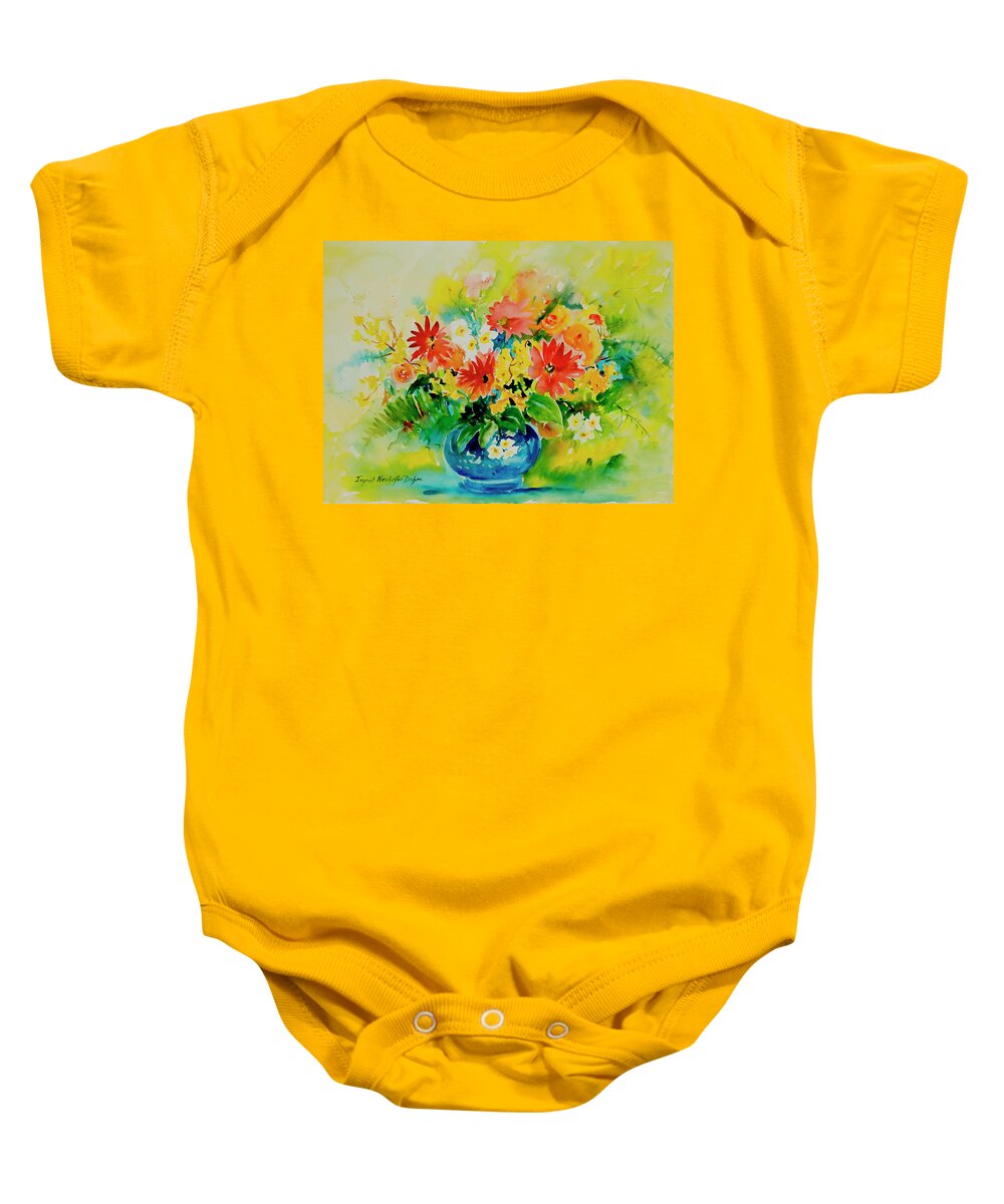 Flowers Baby Onesie featuring the painting Watercolor Series 186 by Ingrid Dohm