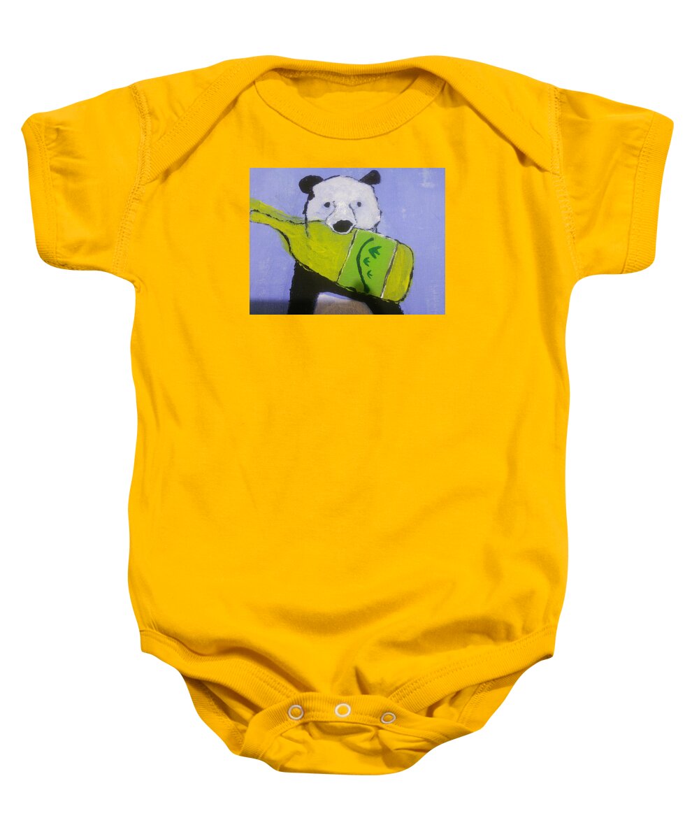 Panda Baby Onesie featuring the photograph Wine Panda by Goma