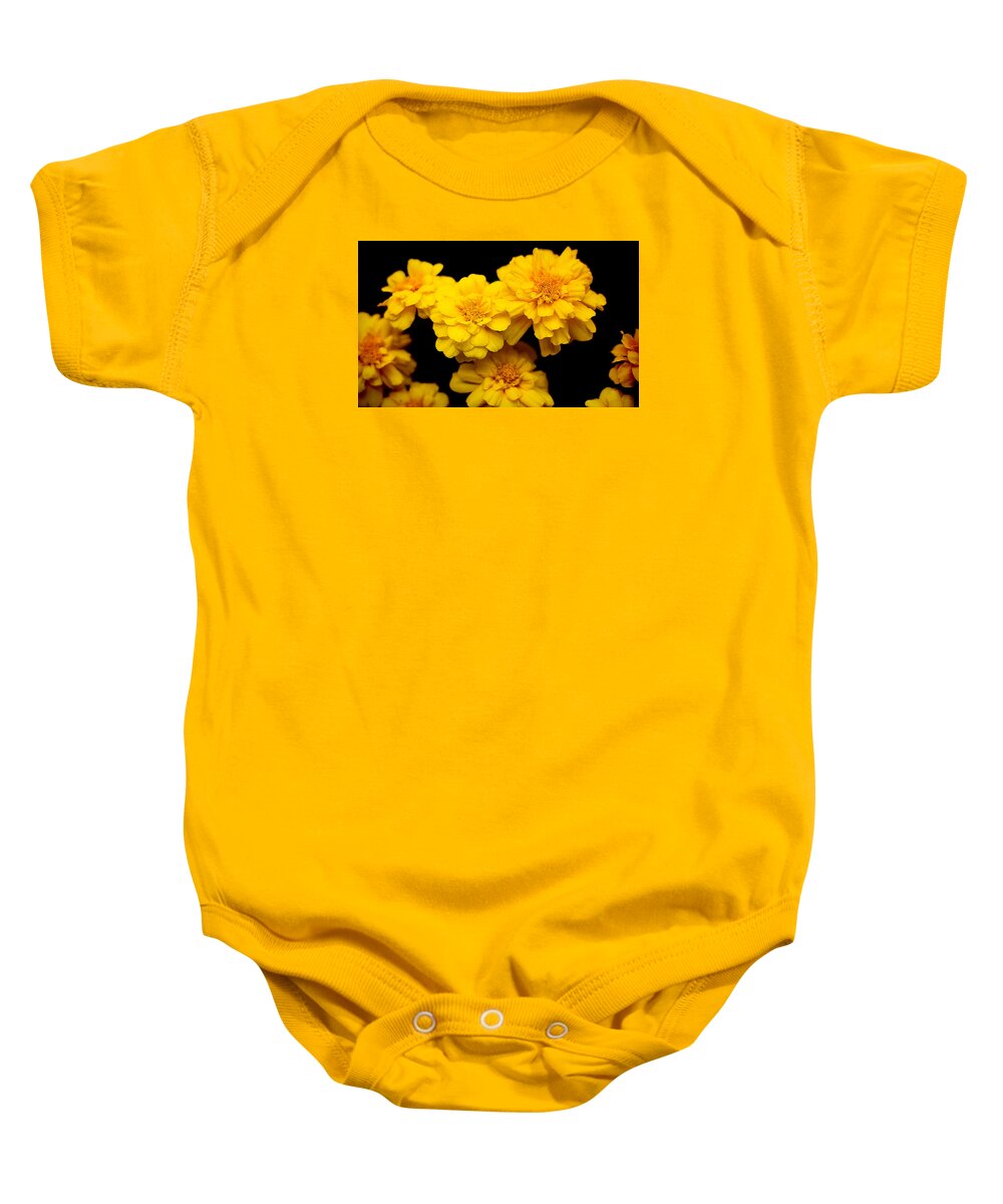Marigold Baby Onesie featuring the photograph World in Yellow by Milena Ilieva