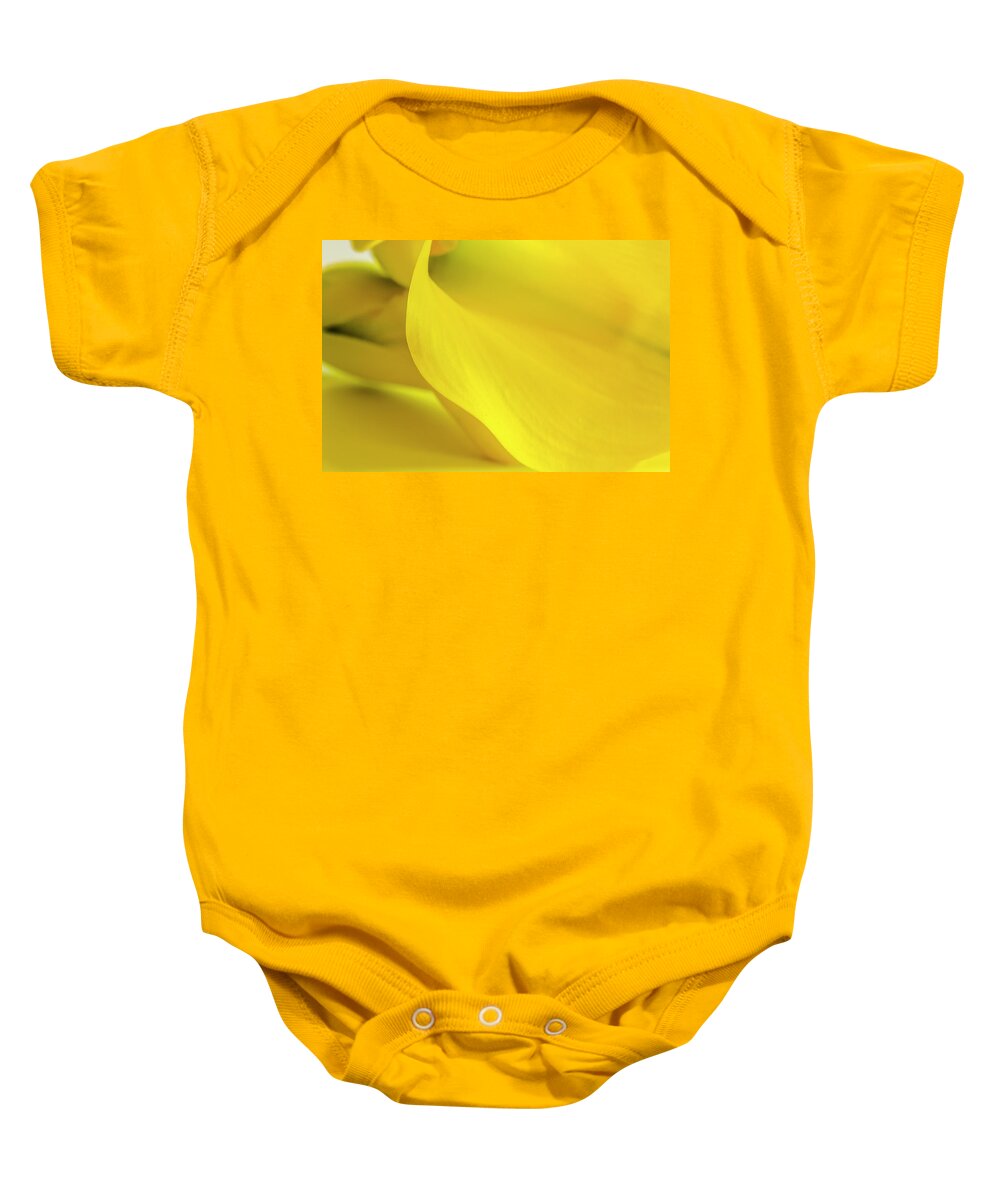 Anniversary Baby Onesie featuring the photograph Yellow Calla Lily by Teri Virbickis