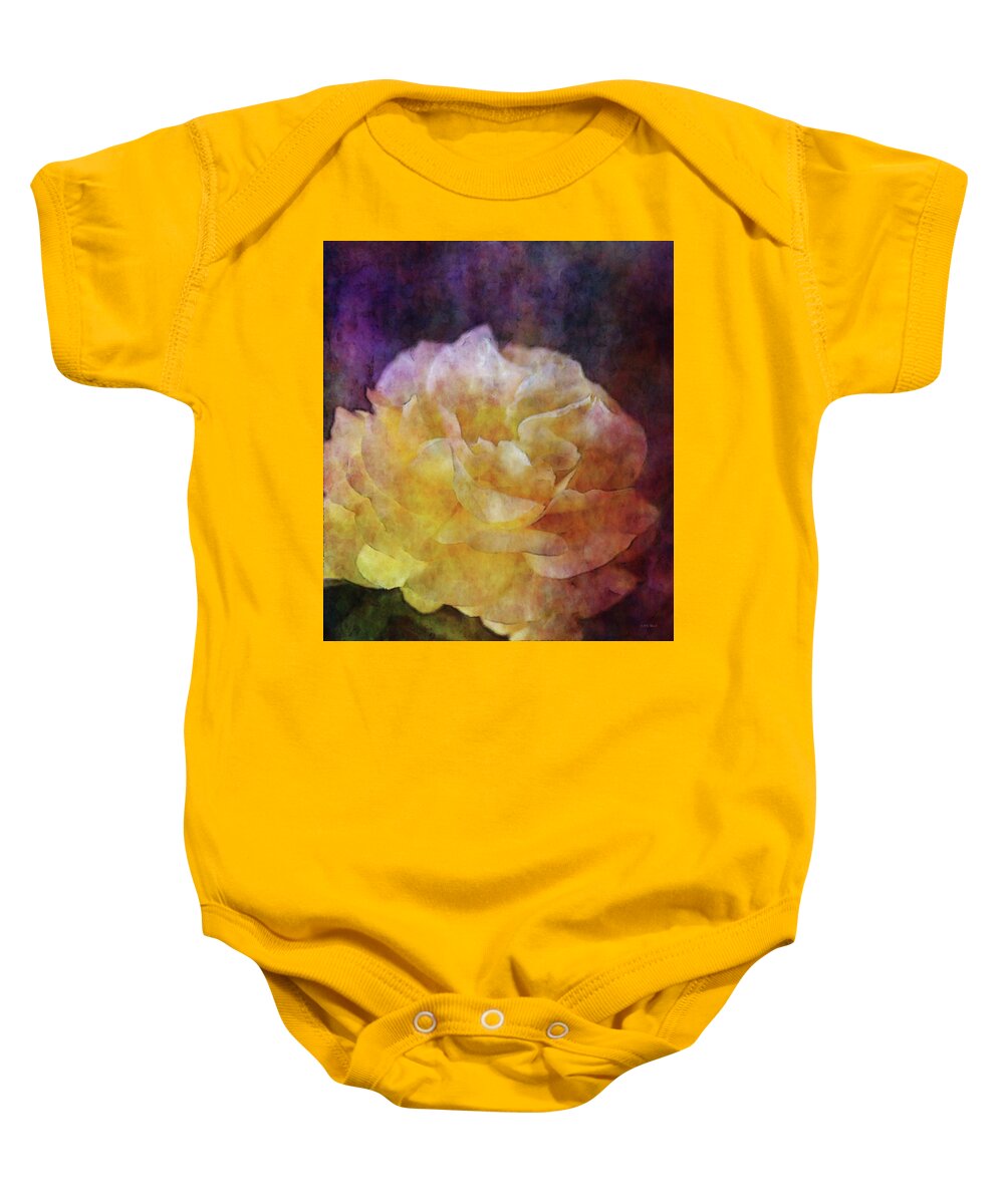 Impressionist Baby Onesie featuring the photograph Yellow Rose 0368 IDP_22 by Steven Ward