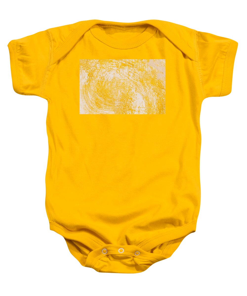 Abstract Baby Onesie featuring the photograph Yellow textured wall background by Michalakis Ppalis