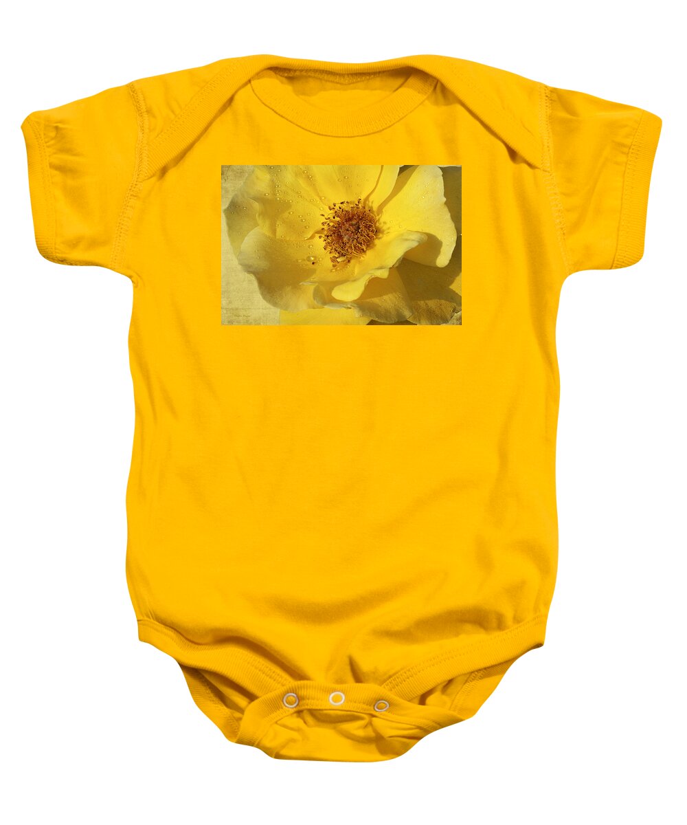 Rose Baby Onesie featuring the photograph Yellow Wild Rose by Phyllis Denton