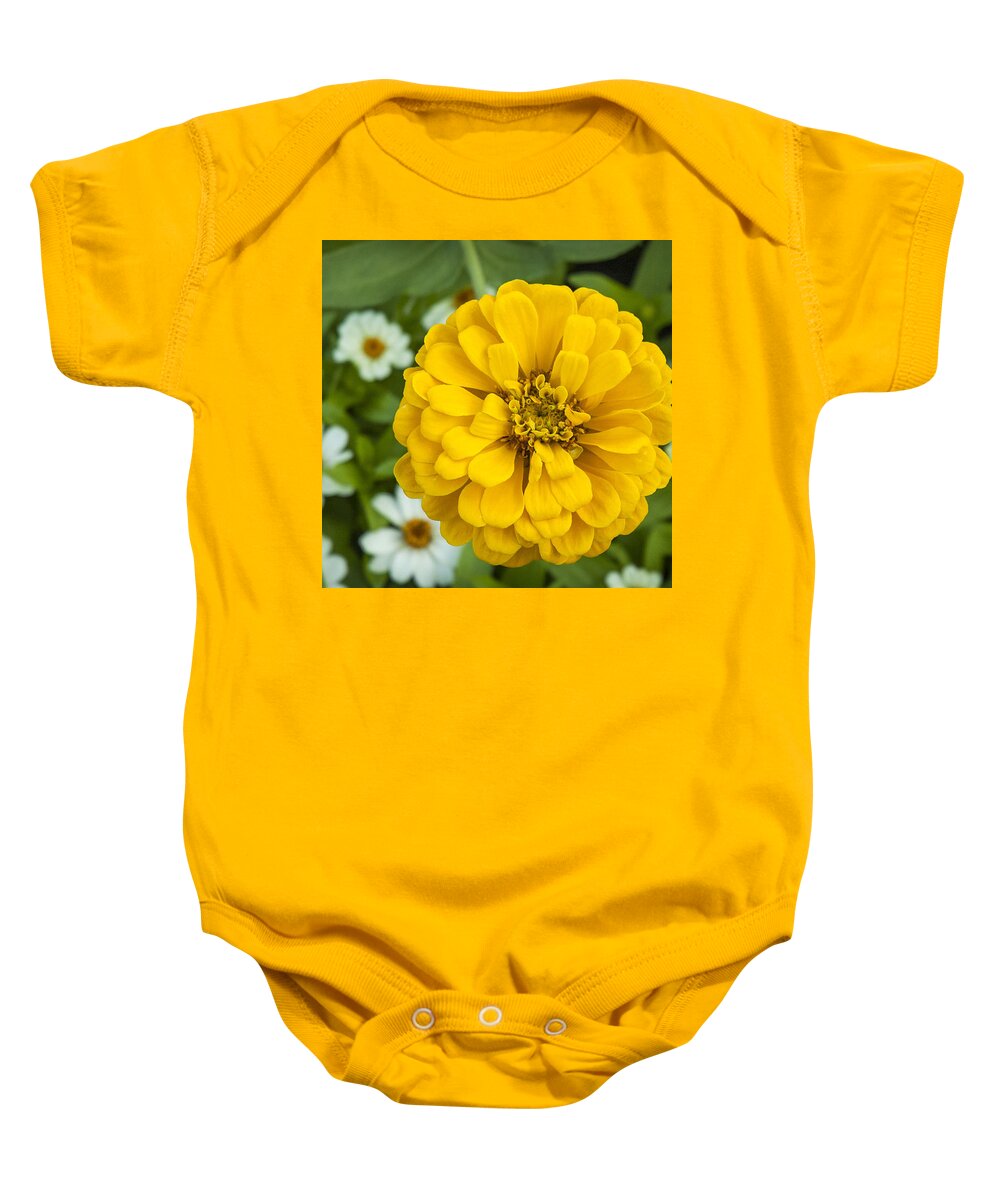 Flower Baby Onesie featuring the photograph YellowOrange by Chita Hunter