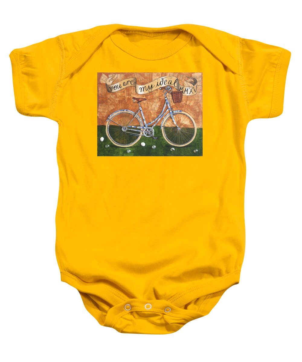 Bike Baby Onesie featuring the painting You Are My Ideal by Pauline Lim