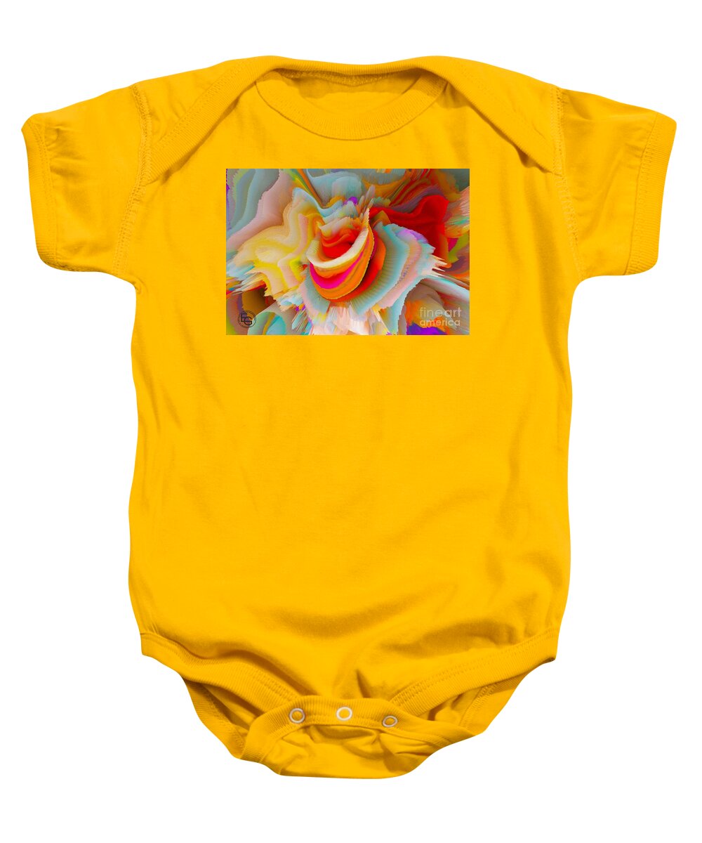 Rainbow Pride Flag Baby Onesie featuring the photograph A Flower In Rainbow Colors Or A Rainbow In The Shape Of A Flower 12 #2 by Elena Gantchikova