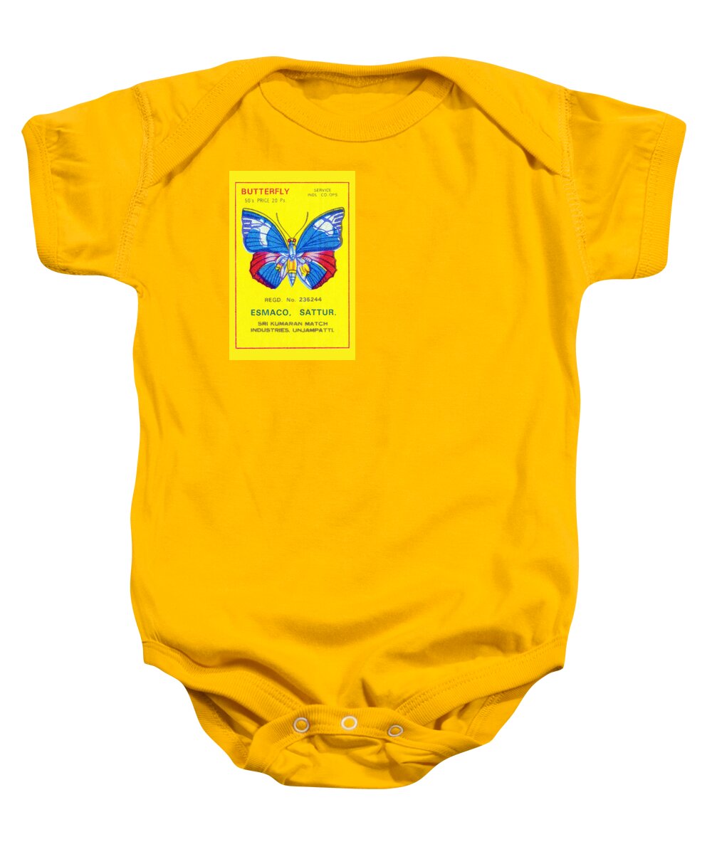 Entomology Baby Onesie featuring the mixed media Butterfly #2 by Unknown