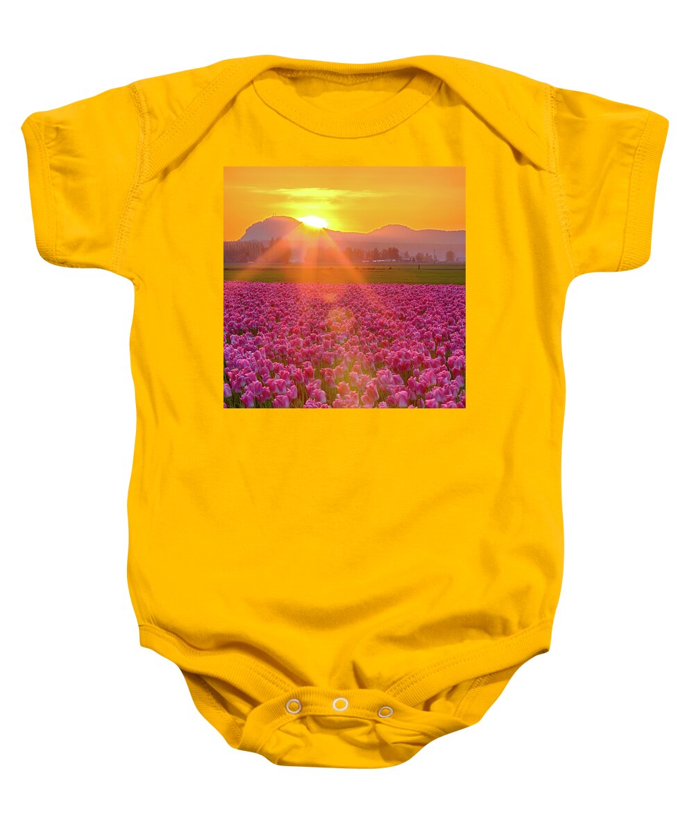 Flower Baby Onesie featuring the photograph Tulip Sunset #1 by Briand Sanderson
