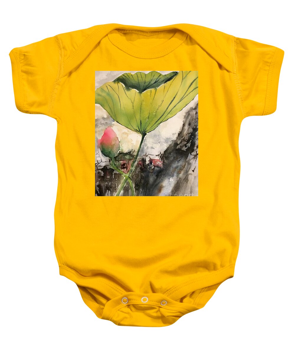 1302019 Baby Onesie featuring the painting 1302019 by Han in Huang wong