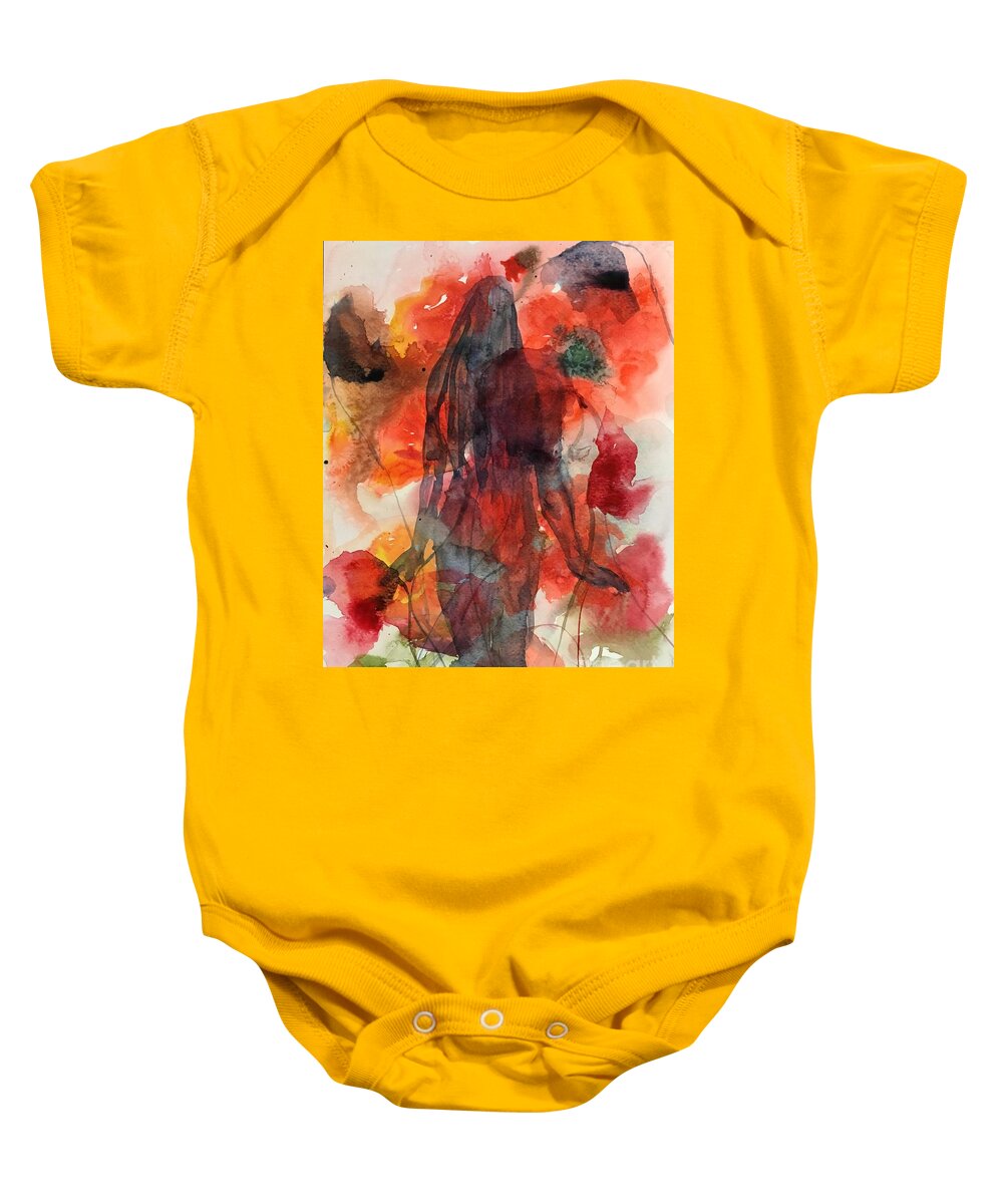 1382019 Baby Onesie featuring the painting 1382018 by Han in Huang wong