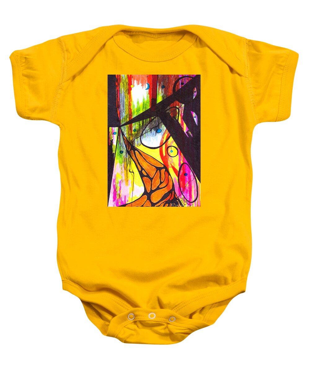  Baby Onesie featuring the mixed media 46.ab.9 by Lew Hagood
