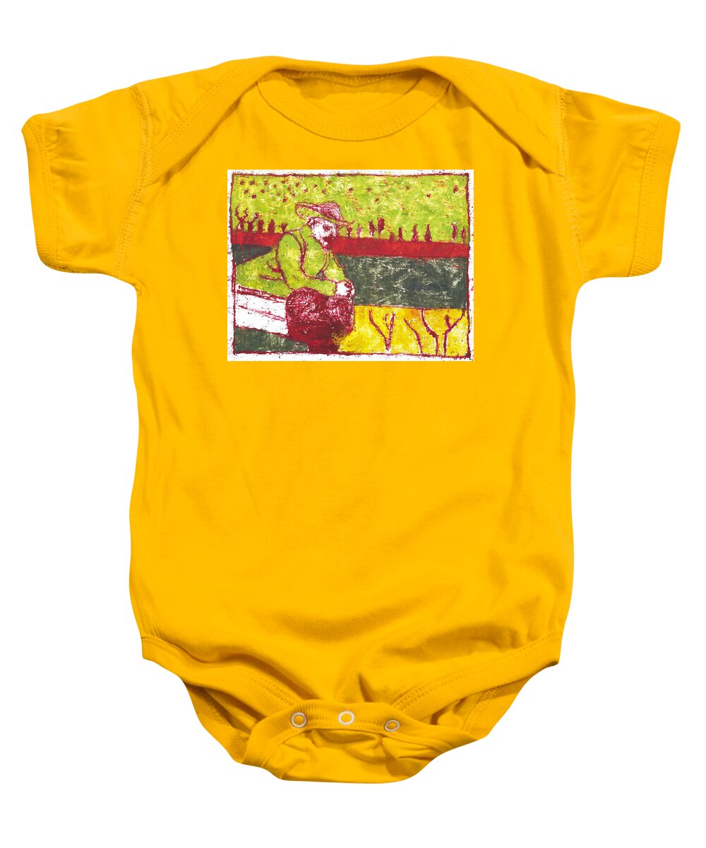 Painting Baby Onesie featuring the painting After Billy Childish Painting OTD 34 by Edgeworth Johnstone