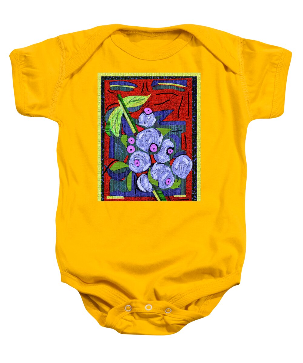 Nature Baby Onesie featuring the digital art Blueberries by Rod Whyte