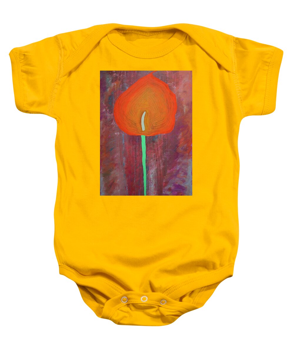 Calla Lily Baby Onesie featuring the painting Calla Lily original painting by Sol Luckman