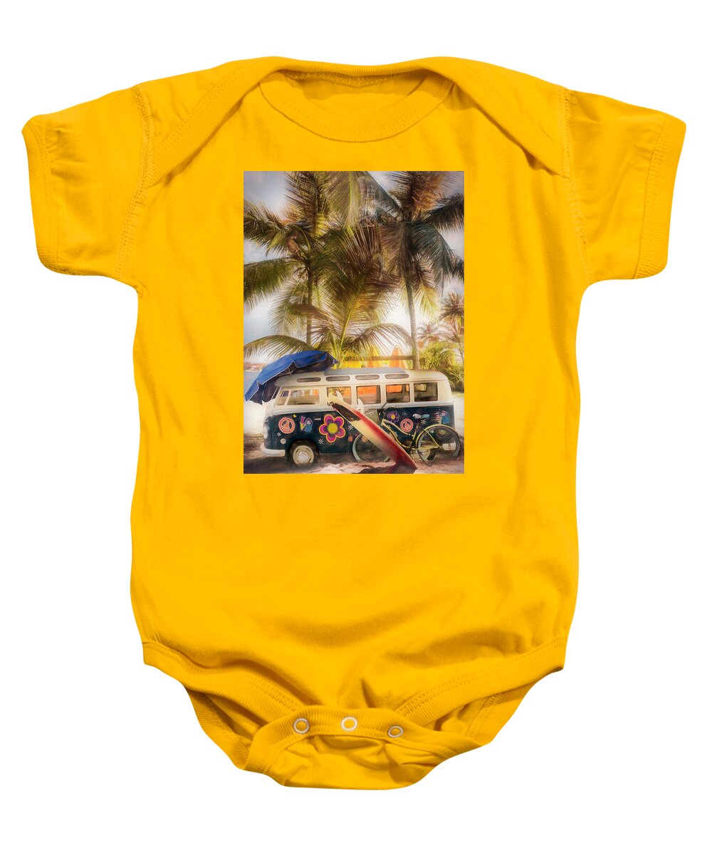 African Baby Onesie featuring the photograph Caribbean Island Surf Mood Oil Painting by Debra and Dave Vanderlaan