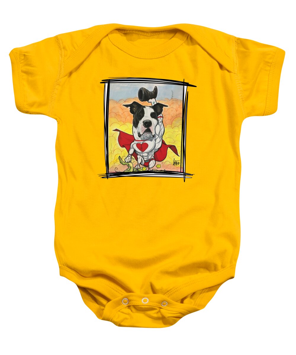 Cisneros Baby Onesie featuring the drawing Cisneros 5076 by Canine Caricatures By John LaFree