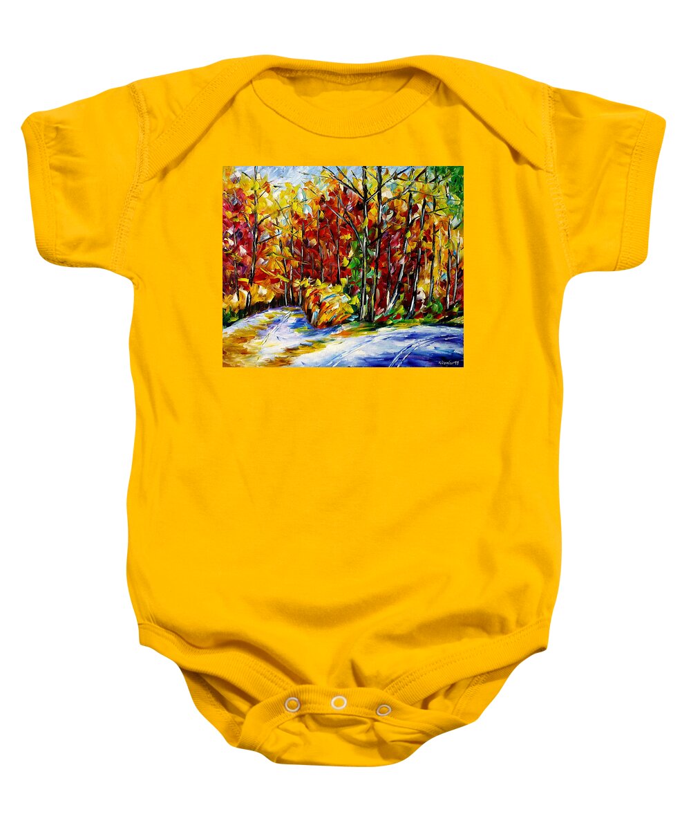 Golden Fall Baby Onesie featuring the painting Colorful Autumn by Mirek Kuzniar