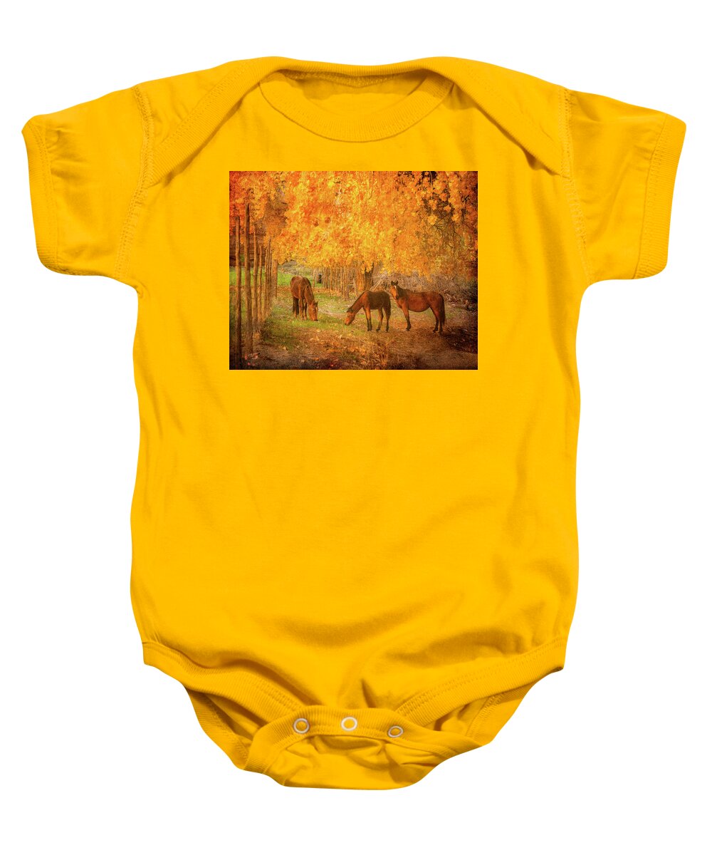 Az Baby Onesie featuring the photograph Dinner at the Golden Corral 1809 by Kenneth Johnson