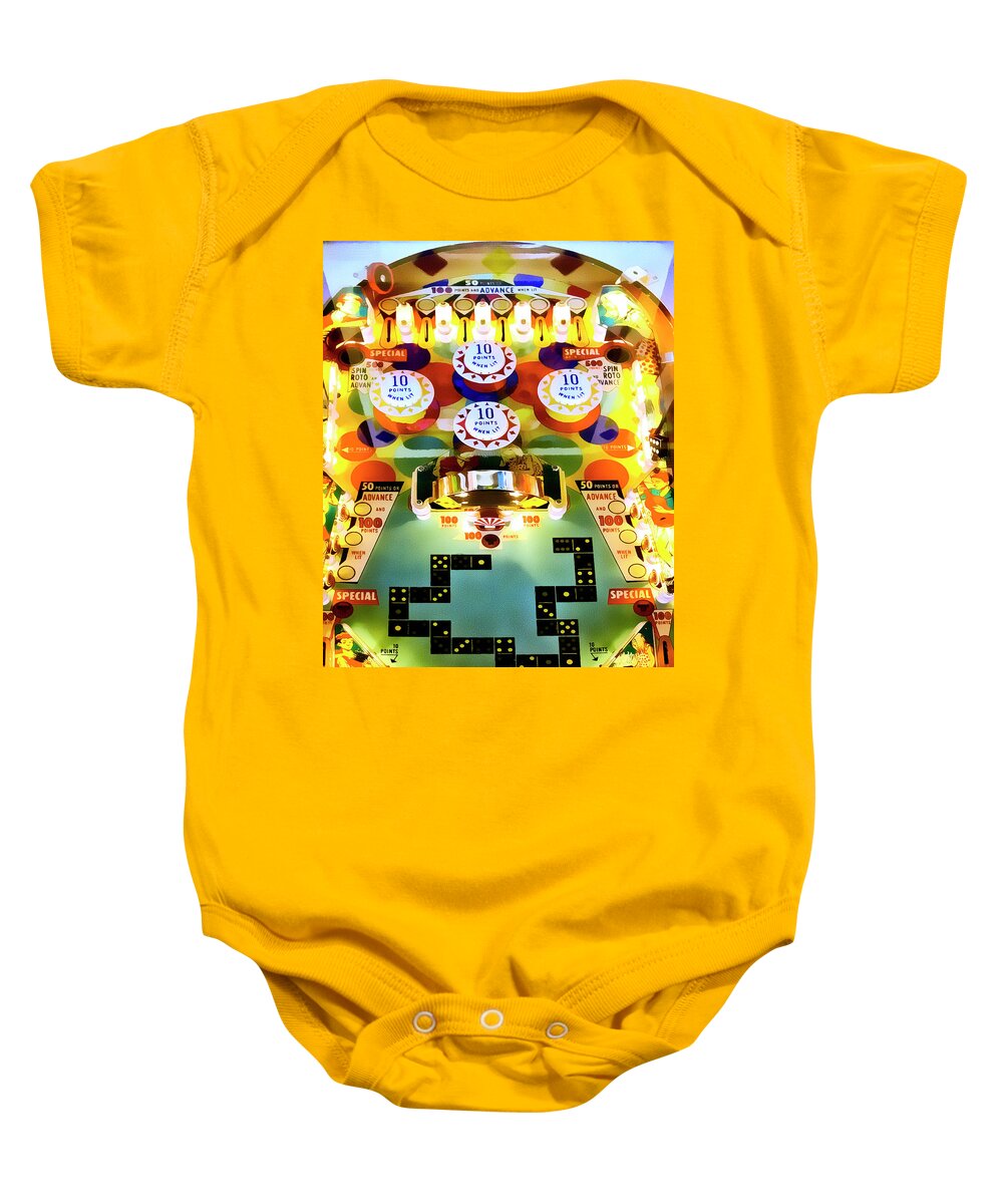Domino Baby Onesie featuring the photograph Domino Pinball by Dominic Piperata