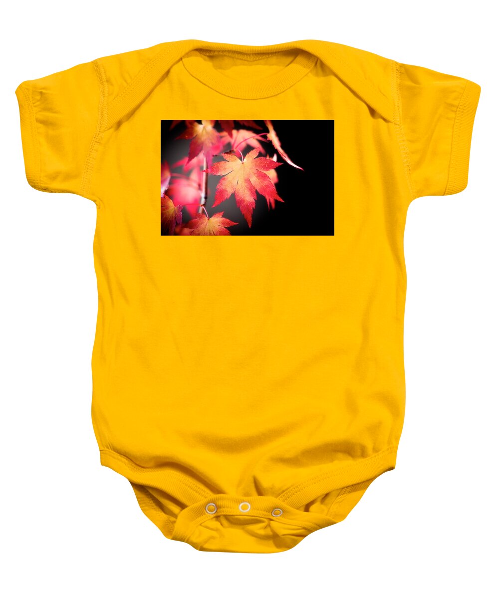 Autumn Baby Onesie featuring the photograph Fire Leaves by Philippe Sainte-Laudy
