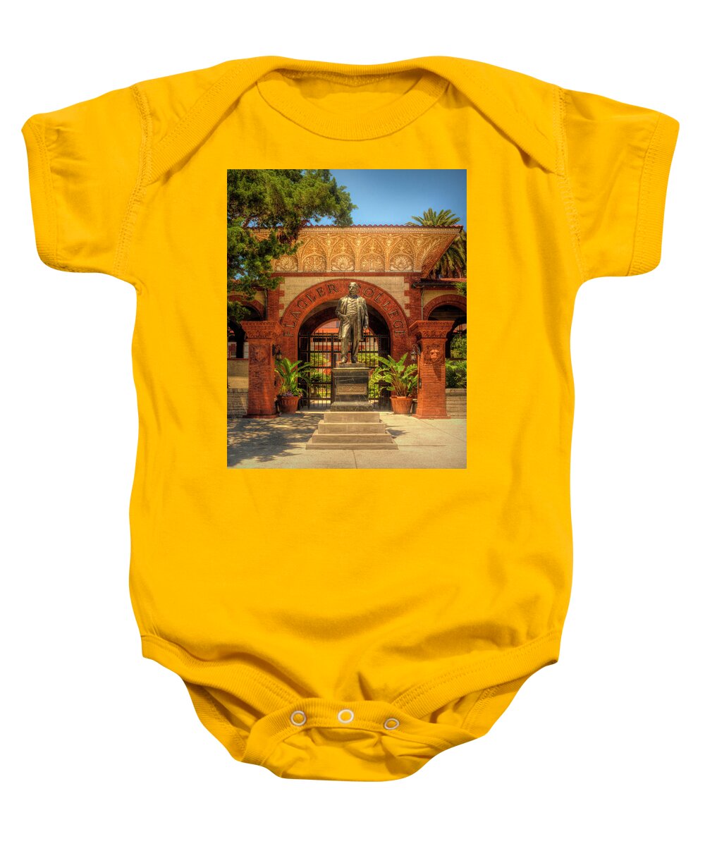 Flagler Baby Onesie featuring the photograph Flagler College Entrance by Mitch Spence