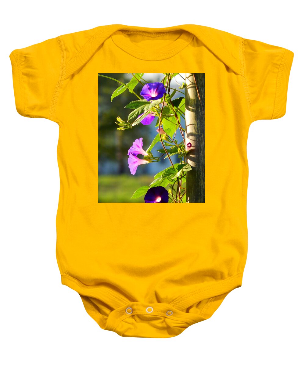 Morning Baby Onesie featuring the photograph Glorious Shades Of Purple by Virginia White