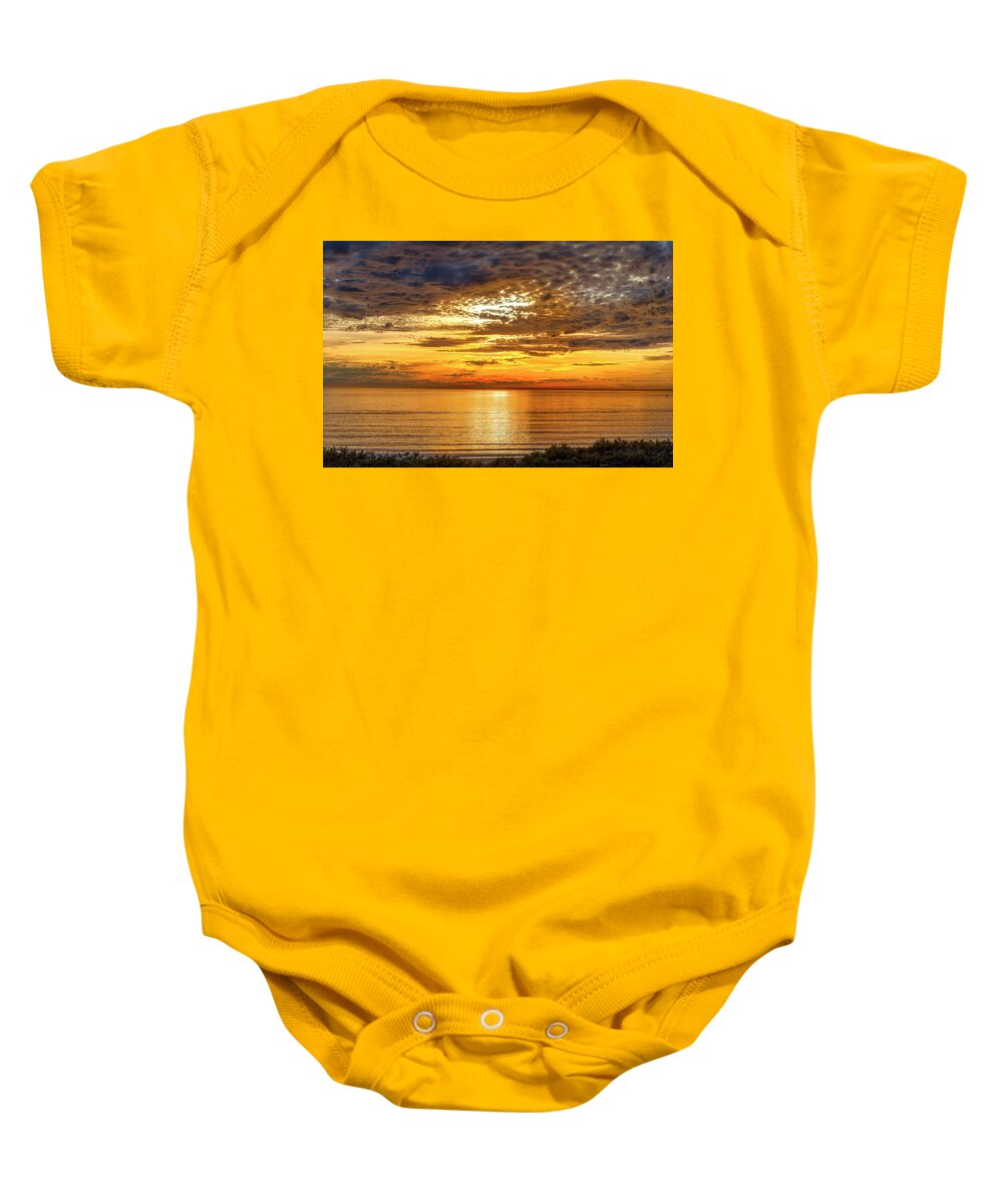 Sunset Baby Onesie featuring the photograph Golden Sky Golden Path by Gene Parks