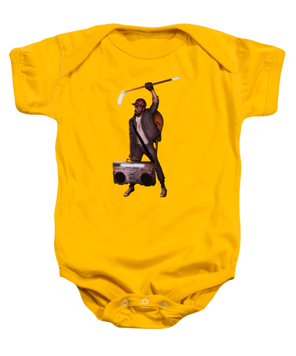 K-os Baby Onesie featuring the digital art Gravity poster by Nelson Garcia