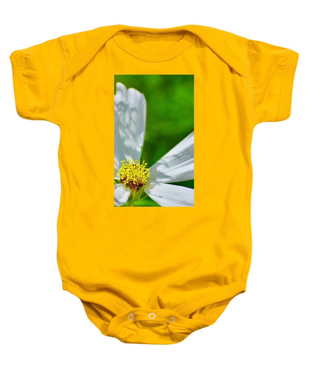 He Loves Me Baby Onesie featuring the photograph He Loves Me, He Loves Me Not by Debra Grace Addison